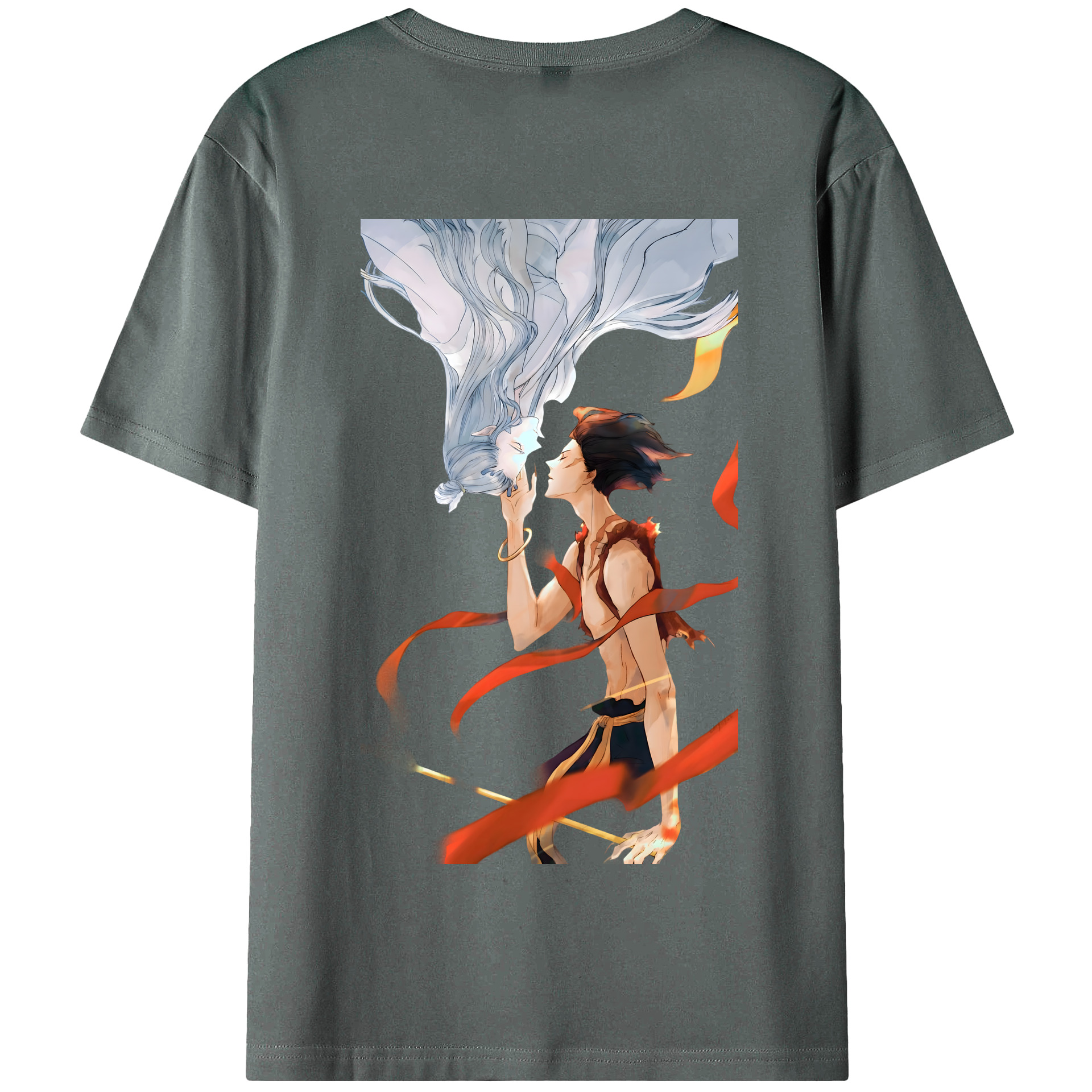 （画像用） Ne Zha 2 ナタ 魔童の大暴れ 綿100％半袖Tシャツ（背面プリント）